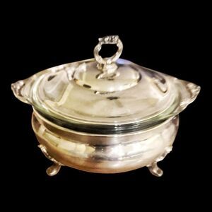 Vintage Poole Silver Company Silver Casserole Serving Dish